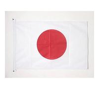 AZ FLAG - Drapeau Japon Spécial Extérieur - 90x60 cm - Pavillon Nautique Japonais En Maille Bloquée Avec Anneaux Plastiques Intégrés - 80g
