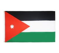 AZ FLAG - Drapeau Jordanie - 150x90 cm - Drapeau Jordanien 100% Polyester Avec Oeillets Métalliques Intégrés - Pavillon 110 g