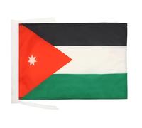 AZ FLAG - Drapeau Jordanie - 45x30 cm - Pavillon Jordanien 100% Polyester Avec Deux Cordelettes - 20g