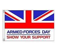 AZ FLAG - Drapeau Jour des forces armées du Royaume-Uni - 150x90 cm - Drapeau Armed Forces Day 100% Polyester Avec Oeillets Métalliques Intégrés - Pavillon 110 g