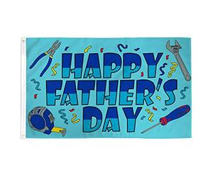 AZ FLAG - Drapeau Joyeuse fête des pères - 150x90 cm - Drapeau Happy Fathers Day 100% Polyester Avec Oeillets Métalliques Intégrés - Pavillon 110 g