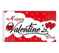 AZ FLAG - Drapeau Joyeuse Saint Valentin - 150x90 cm - Drapeau Happy Valentine'S 100% Polyester Avec Oeillets Métalliques Intégrés - Pavillon 110 g