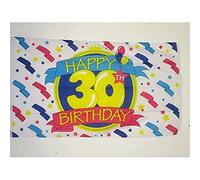 AZ FLAG Drapeau Joyeux anniversaire 30 ans 150x90 cm 2 Œillets | Usage intérieur et extérieur Drapeau décoratif Happy Birthday coutures doubles et bords renforcés avec œillets métalliques