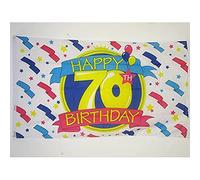 AZ FLAG - Drapeau Joyeux anniversaire 70 ans - 150x90 cm - Drapeau Happy Birthday 100% Polyester Avec Oeillets Métalliques Intégrés - Pavillon 110 g