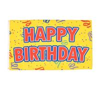 AZ FLAG - Drapeau Joyeux Anniversaire Jaune - 150x90 cm - Drapeau Happy Birthday 100% Polyester avec Oeillets Métalliques Intégrés - Pavillon 110 g