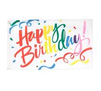 AZ FLAG - Drapeau Joyeux Anniversaire Multicolore - 90x60 cm - Drapeau Happy Birthday 100% Polyester Avec Oeillets Métalliques Intégrés - Pavillon 50 g