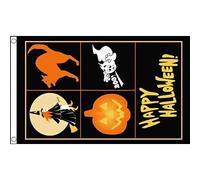 AZ FLAG - Drapeau Joyeux Halloween - 150x90 cm - Drapeau Happy Halloween 100% Polyester Avec Oeillets Métalliques Intégrés - Pavillon 110 g