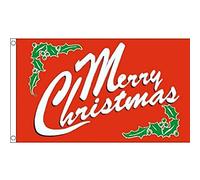 AZ FLAG - Drapeau Joyeux Noël - 150x90 cm - Drapeau Merry Christmas 100% Polyester Avec Oeillets Métalliques Intégrés - Pavillon 110 g