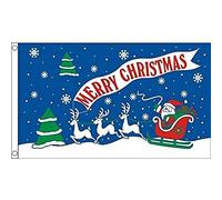 AZ FLAG - Drapeau Joyeux Noel Bleu - 90x60 cm - Drapeau Merry Christmas 100% Polyester Avec Oeillets Métalliques Intégrés - Pavillon 50 g
