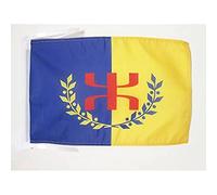 AZ FLAG - Drapeau Kabylie auto-proclamé GPK - 45x30 cm - Pavillon Kabyle - Berbère Amazigh 100% Polyester Avec Deux Cordelettes - 20g