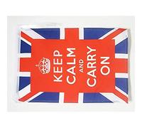 AZ FLAG - Drapeau Keep Calm and Carry On - 45x30 cm - Pavillon Anglais - Royaume-Uni - Uk 100% Polyester Avec Deux Cordelettes - 20g