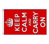 AZ FLAG Drapeau Keep Calm and Carry On Rouge 150x90 cm 2 Œillets