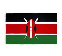 AZ FLAG Drapeau Kenya 150x90 cm Drapeau Kenyan Polyester Léger 2 Œillets | Usage intérieur Drapeau décoratif coutures doubles et bords renforcés avec œillets métalliques
