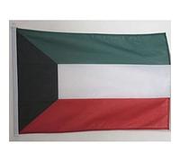 AZ FLAG - Drapeau Koweït - 45x30 cm - Pavillon Nautique Koweïtien Spécial Bateau Et Extérieur en Maille Bloquée avec Anneaux Plastiques Intégrés - 30g