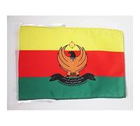 AZ FLAG - Drapeau Kurdistan syrien - 45x30 cm - Pavillon Rojava En Kurdistan-Occidental 100% Polyester Avec Deux Cordelettes - 20g