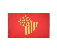 AZ FLAG - Drapeau Languedoc-Roussillon - 150x90 cm - Drapeau Languedocien 100% Polyester Avec Oeillets Métalliques Intégrés - Pavillon 110 g