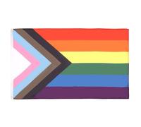 AZ FLAG - Drapeau LGBT Arc-En-Ciel Inclusion Progression - 90x60 cm - Drapeau Fierté Lgbt - Rainbow 100% Polyester Avec Oeillets Métalliques Intégrés - Pavillon 50 g