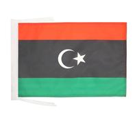 AZ FLAG - Drapeau Libye - 45x30 cm - Pavillon Libyen 100% Polyester Avec Deux Cordelettes - 20g