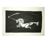 AZ FLAG - Drapeau Licorne noire - 150x90 cm - Drapeau Licorne 100% Polyester Avec Oeillets Métalliques Intégrés - Pavillon 110 g