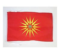 AZ FLAG Drapeau Macédoine ethnique 45x30 cm Polyester 100D Cordelettes | Usage intérieur et extérieur Drapeau décoratif macédonien coutures doubles et bords renforcés