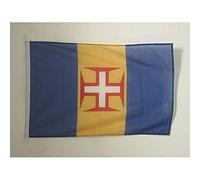 AZ FLAG - Drapeau Madère - 45x30 cm - Pavillon Nautique Portugal Spécial Bateau Et Extérieur En Maille Bloquée Avec Anneaux Plastiques Intégrés - 30g