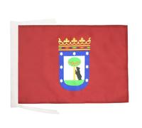 AZ FLAG - Drapeau Madrid - 45x30 cm - Pavillon Ville De Madrid 100% Polyester Avec Deux Cordelettes - 20g
