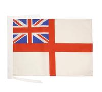 AZ FLAG Drapeau Marine Militaire Britannique 45x30cm - PAVILLON Royal Navy White Ensign - Pavillon Saint Georges 30 x 45 cm Haute qualité