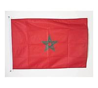 AZ FLAG - Drapeau Maroc Spécial Extérieur - 150x90 cm - Drapeau Marocain En Maille Bloquée Avec Anneaux Plastiques Intégrés - 170g
