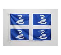 AZ FLAG - Drapeau Martinique Spécial Extérieur - 150x90 cm - Drapeau Martiniquais - France En Maille Bloquée Avec Anneaux Plastiques Intégrés - 170g