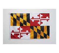 AZ FLAG - Drapeau Maryland - 45x30 cm - Pavillon Nautique Etat Américain - Usa - Etats-Unis Spécial Bateau Et Extérieur En Maille Bloquée Avec Anneaux Plastiques Intégrés - 30g