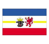 AZ FLAG - Drapeau Mecklembourg-Poméranie-Occidentale - 90x60 cm - Drapeau Mecklenburg-Vorpommern - Land Allemagne 100% Polyester Avec Oeillets Métalliques Intégrés - Pavillon 50 g