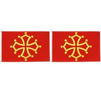 AZ FLAG - Drapeau Midi-Pyrénées - Occitanie - 150x90 cm - Polyester léger - Drapeau Occitan - France Avec Oeillets Métalliques Intégrés - 80g (Lot de 2)