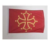 AZ FLAG - Drapeau Midi-Pyrénées - Occitanie Spécial Extérieur - 90x60 cm - Pavillon Nautique Occitan - France en Maille Bloquée avec Anneaux Plastiques Intégrés - 80g