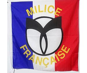 AZ FLAG - Drapeau Milice française - 90x90 cm - Drapeau France Régime De Vichy 100% Polyester Avec Fourreau et Cordelette - Pavillon 80 g