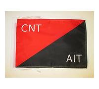 AZ FLAG Drapeau Milices confédérales de la CNT-FAI d'Espagne 45x30cm - PAVILLON Guerre d'Espagne 30 x 45 cm Haute qualité