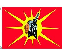AZ FLAG - Drapeau Mohawks - 90x60 cm - Drapeau Indiens Agniers Iroquois 100% Polyester Avec Oeillets Métalliques Intégrés - Pavillon 50 g