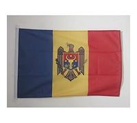 AZ FLAG - Drapeau Moldavie Spécial Extérieur - 90x60 cm - Pavillon Nautique Moldave En Maille Bloquée Avec Anneaux Plastiques Intégrés - 80g