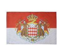 AZ FLAG Drapeau Monaco avec armes 150x90 cm Polyester 100D Fourreau | Usage intérieur et extérieur Drapeau décoratif monégasque coutures doubles et bords renforcés avec fourreau pour mât