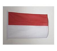 AZ FLAG - Drapeau Monaco Spécial Extérieur - 150x90 cm - Drapeau Monégasque En Maille Bloquée Avec Anneaux Plastiques Intégrés - 170g