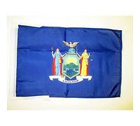 AZ FLAG - Drapeau New York - 45x30 cm - Pavillon New Yorkais - Etat Américain - Usa - Etats-Unis 100% Polyester Avec Deux Cordelettes - 20g