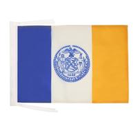 AZ FLAG - Drapeau New York City - 45x30 cm - Pavillon Amérain - Usa 100% Polyester Avec Deux Cordelettes - 20g