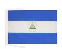 AZ FLAG - Drapeau Nicaragua - 45x30 cm - Pavillon Nicaraguayen 100% Polyester Avec Deux Cordelettes - 20g