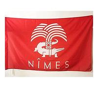 AZ FLAG - Drapeau Nîmes - 90x60 cm - Drapeau Crocodile Nîmois 100% Polyester Avec Fourreau et Cordelette - Pavillon 50 g