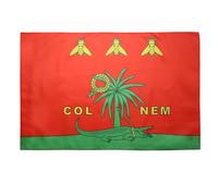 AZ FLAG - Drapeau Nîmes Colnem - 150x90 cm - Drapeau Crocodile Nîmois Romain 100% Polyester Avec Fourreau et cordelette - Pavillon 110 g