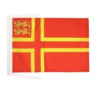 AZ FLAG - Drapeau Normandie Croix de Olaf 2 lions - 45x30 cm - Pavillon Normand 100% Polyester Avec Deux Cordelettes - 20g