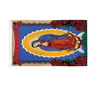 AZ FLAG - Drapeau Notre Dame de Guadeloupe Rose - 150x90 cm - Drapeau Nuestra Señora De Guadalupe 100% Polyester Avec Oeillets Métalliques Intégrés - Pavillon 110 g