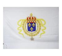 AZ FLAG - Drapeau Nouvelle-France - 150x90 cm - Drapeau Royaliste - Étandard Louis Xiv 100% Polyester Avec Fourreau et cordelette - Pavillon 110 g