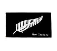AZ FLAG - Drapeau Nouvelle-Zélande fougères - 250x150 cm - Grand Drapeau Neo-Zélandais - All Black 100% Polyester Avec Oeillets Métalliques Intégrés - Pavillon 300 g