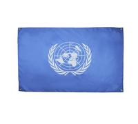 AZ FLAG Drapeau ONU 150x90 cm avec 4 oeillets, Pavillon Des Nations Unies pour balcon ou mur