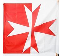 AZ FLAG - Drapeau Ordre de Montjoie - 90x90 cm - Drapeau Militaire Et Religieux Catholique. 100% Polyester Avec Fourreau et Cordelette - Pavillon 80 g